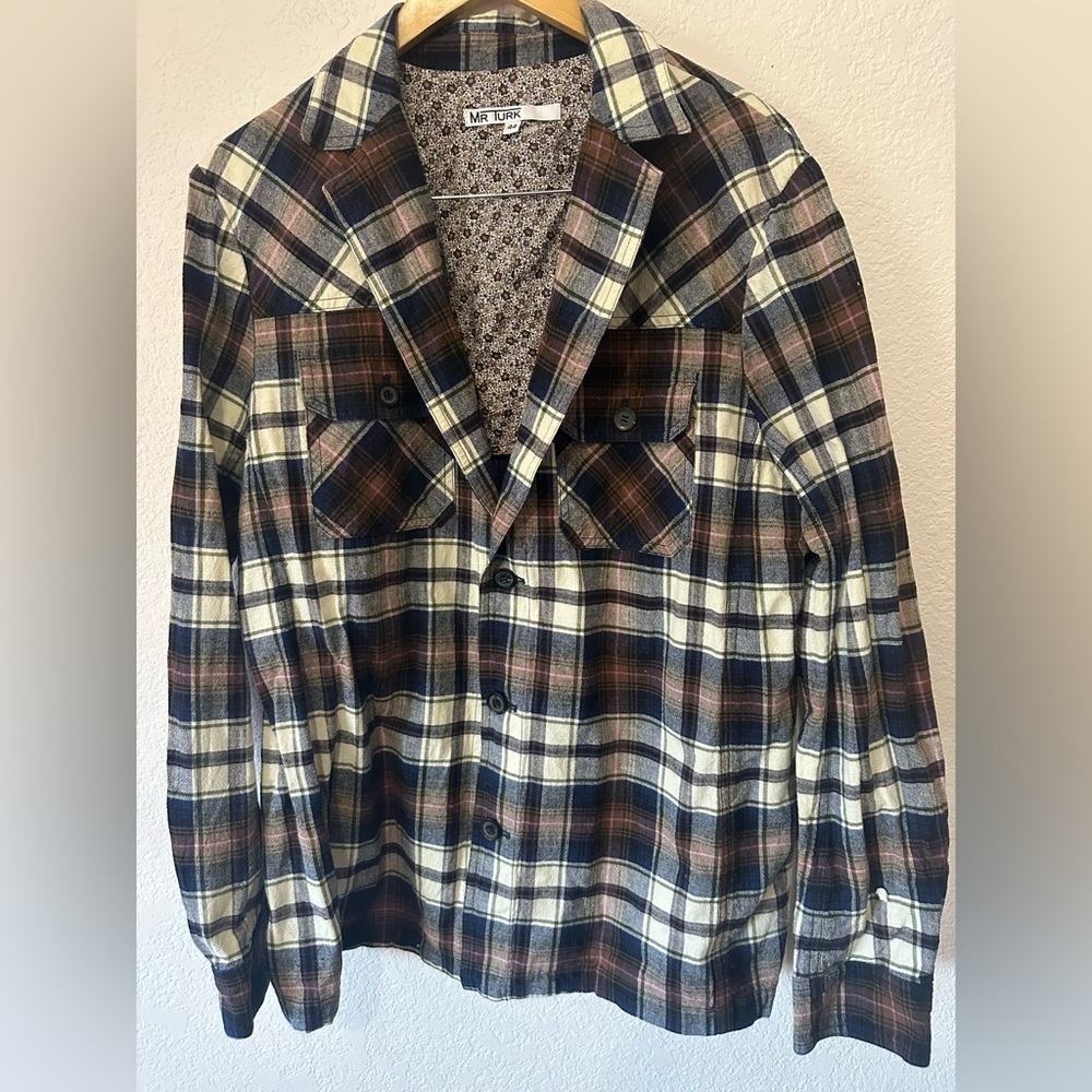 Mr Turk Multicolor Plaid Blazer Button Up - Size 44